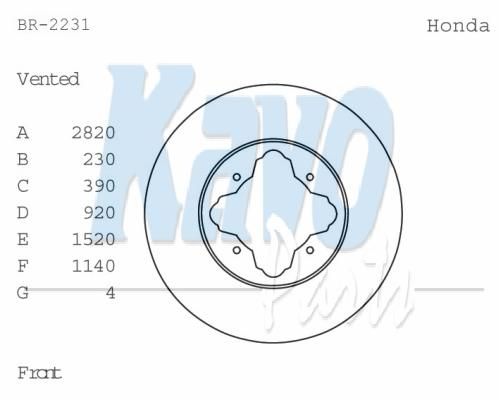 KAVO PARTS Jarrulevy BR-2231